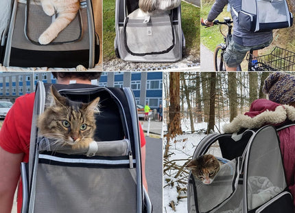 Cat Backpack, Large-Caliber Pet Carrier, Breathable Travel Bag with Non-Slip Bottom, Portable Pet Supplies for Small & Medium Cats, Dogs & Other Animals