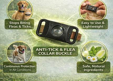 Flea & Tick Prevention Pet Tag – Waterproof Collar Pendant, Chemical-Free Protection for Dogs, Cats & Small Pets, Safe for All Breeds (Black)
