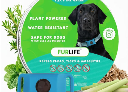 FurLife Green Pet Tag – Calming & Flea and Tick Prevention Pendant for Dogs & Cats | Waterproof Collar Tag | Safe for All Breeds