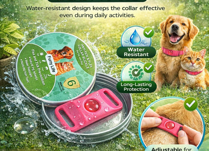 Furry Life Flea & Tick Prevention Pet Tag – Waterproof Collar Pendant, Chemical-Free Protection for Dogs, Cats & Small Pets, Safe for All Breeds