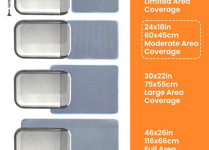 Large Cat Litter Box Mat: Easy Clean Kitty Litter Trapping Mat for Floor, Plastic Cat Box Pad (Blue, Small - 60 * 40cms)
