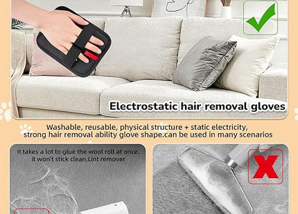 Pet Hair Remover, electrostatic pet Hair Removal Gloves, cat and Dog pet Hair Removal Tools, Suitable for Bed Sheets, Blankets, Clothes, Sofas, Multi-Functional Beauty Gloves -1 Piece