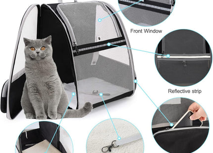 Cat Backpack, Large-Caliber Pet Carrier, Breathable Travel Bag with Non-Slip Bottom, Portable Pet Supplies for Small & Medium Cats, Dogs & Other Animals