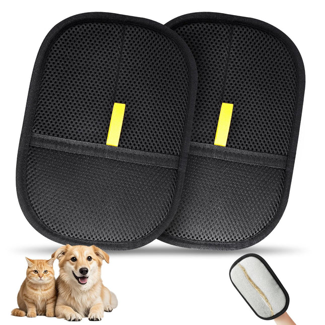 2 Pcs Pet Hair Removal Glove, Reusable Cat Dog Electrostatic Hair Remover Grooming Glove Brush Tool
